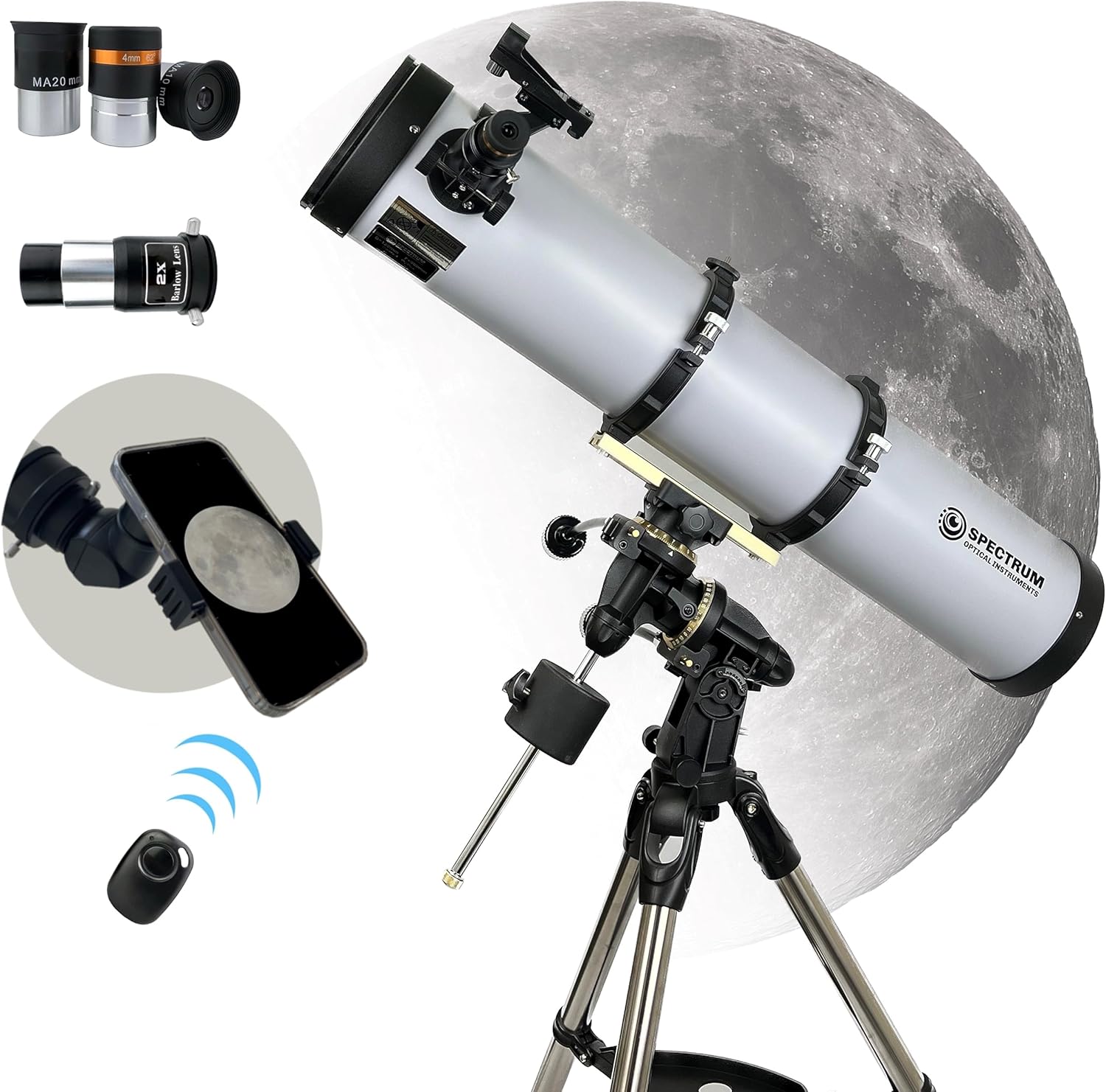 SpectrumOI Telescope for Kids Adults - Premium EQ Reflector with 130mm Aperture