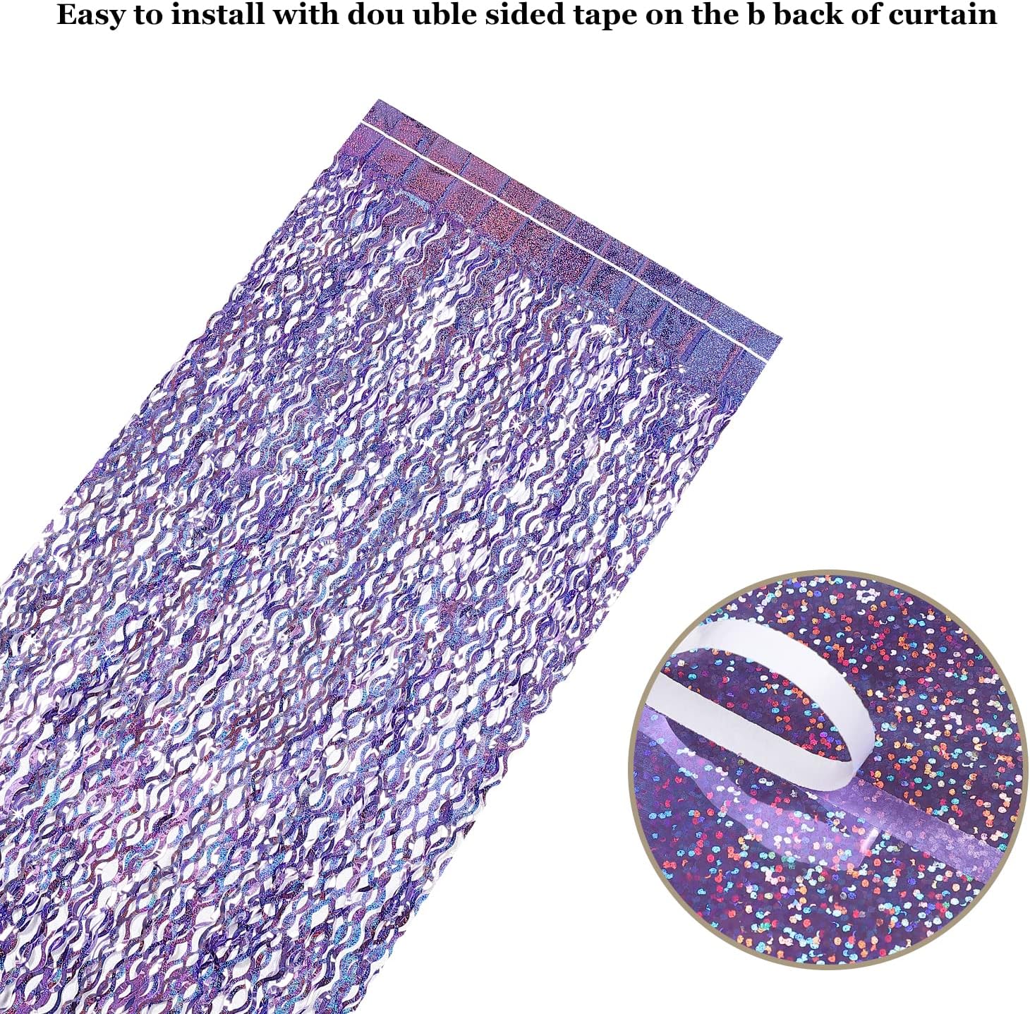 Purple Foil Fringe Curtains 3 Pack Party Decor
