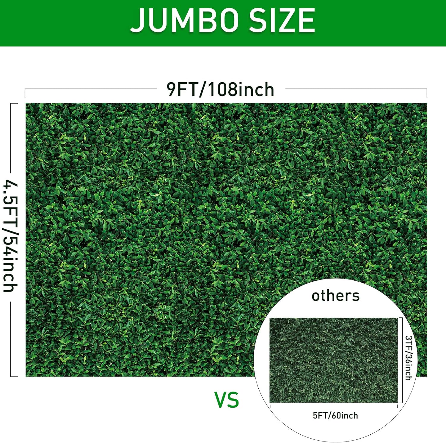 Tatuo 54x108 Inch Green Leaf Backdrop 3 Pack