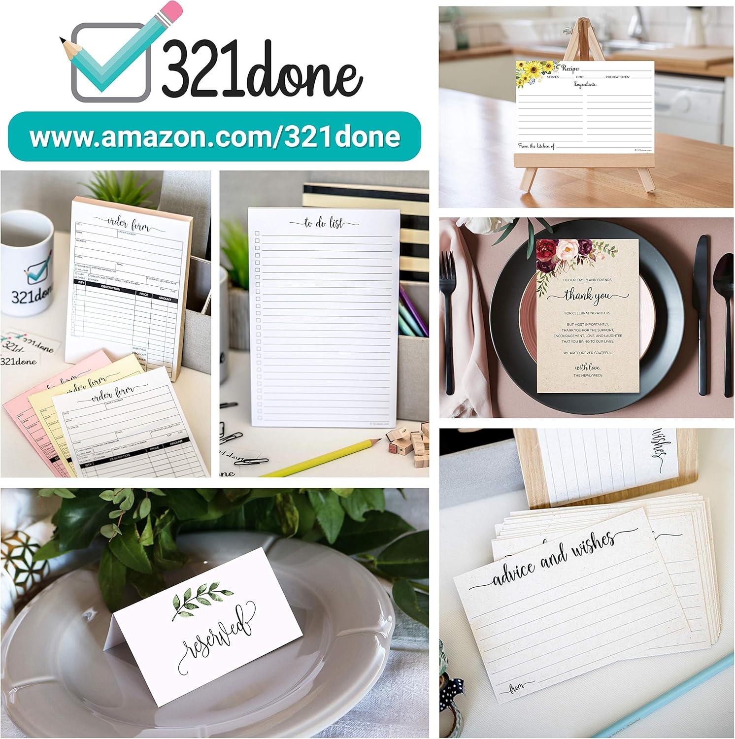 321done Words of Wisdom Card Set 50 Cards 4x6in White USA Made