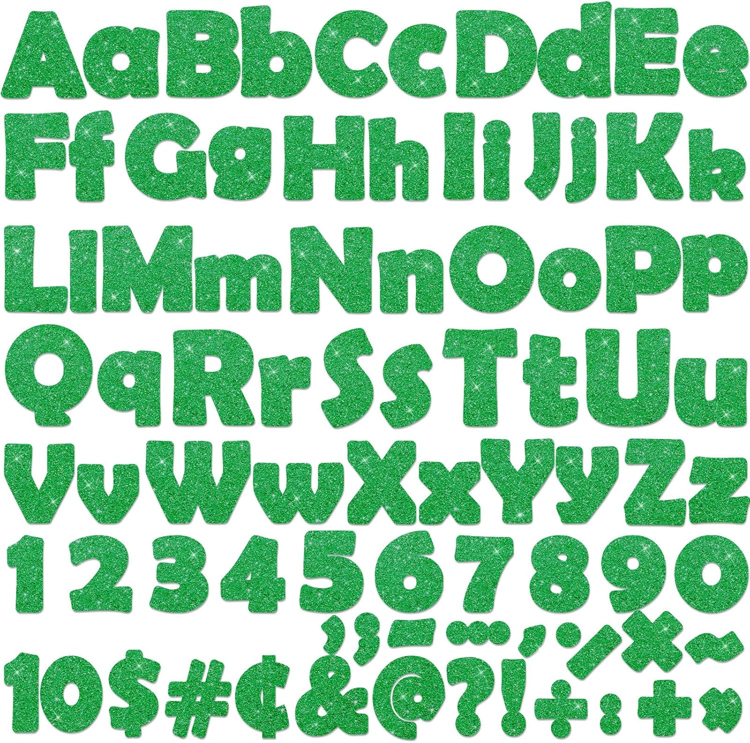 260Pcs Glitter Green Bulletin Board Letters Set for Classroom