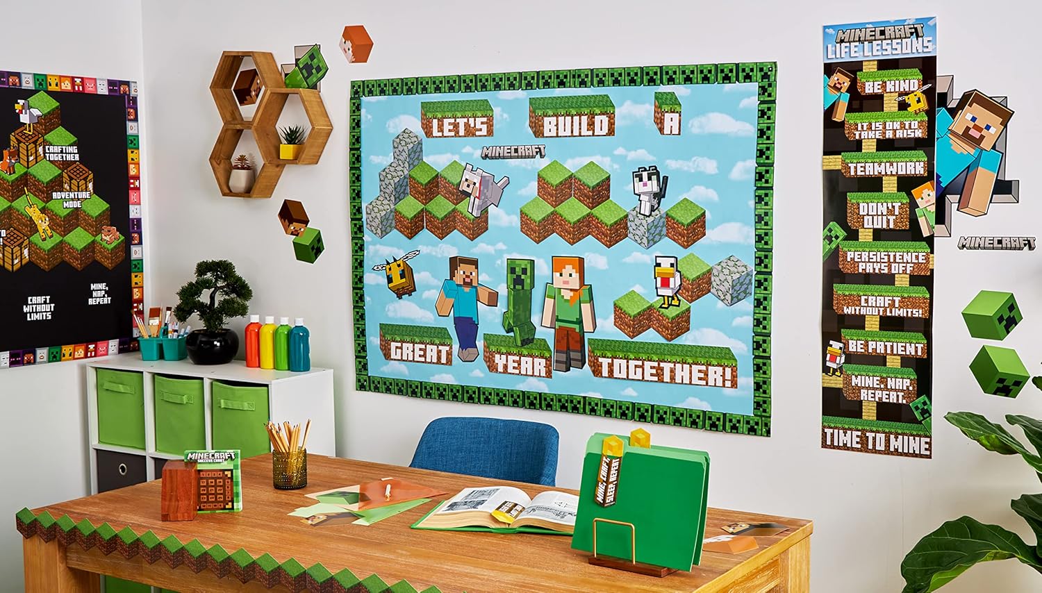 Eureka Minecraft Life Lessons Vertical Classroom Banner