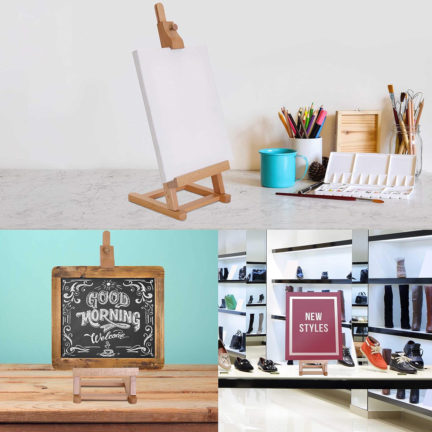US Art Supply 16 Mini Wooden H-Frame Easel Pack of 12