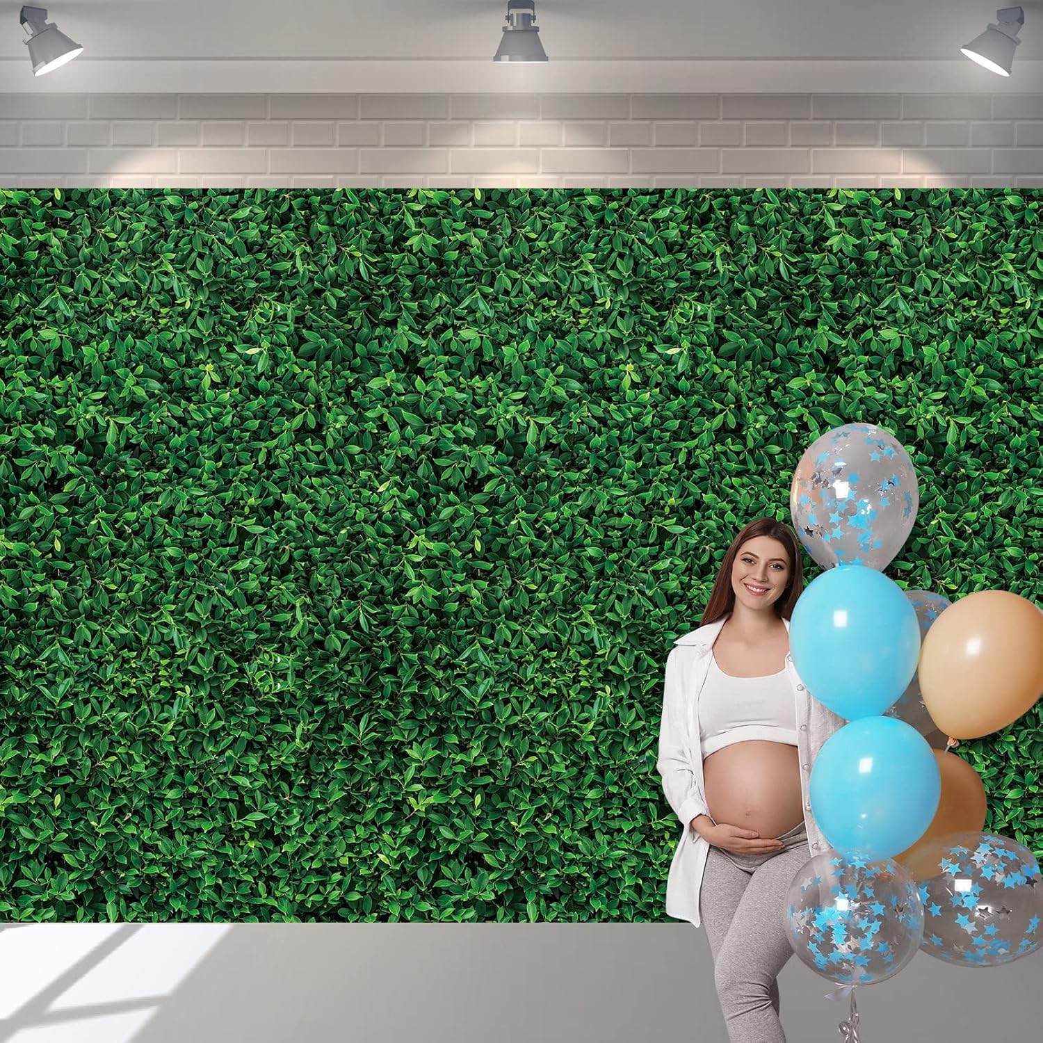 Tatuo 54x108 Inch Green Leaf Backdrop 3 Pack