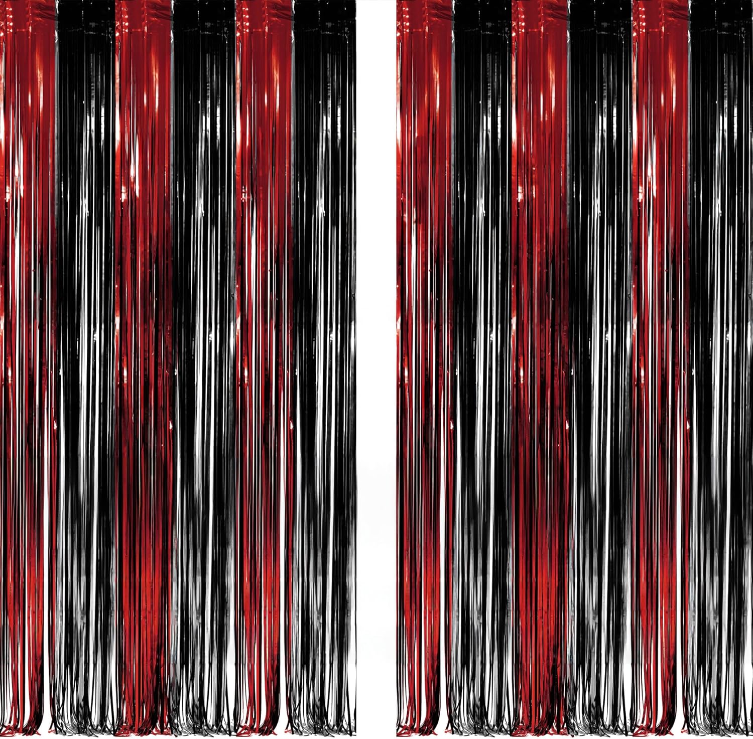 GREATRIL Black Red Party Streamers Backdrop