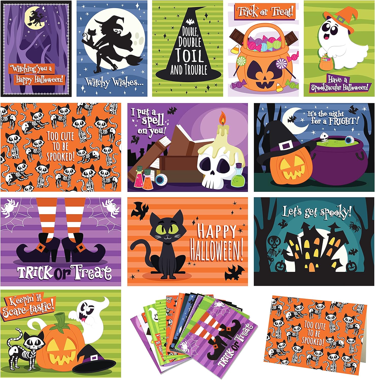 JOYIN Halloween Invitation Cards 72 Pcs 12 Designs