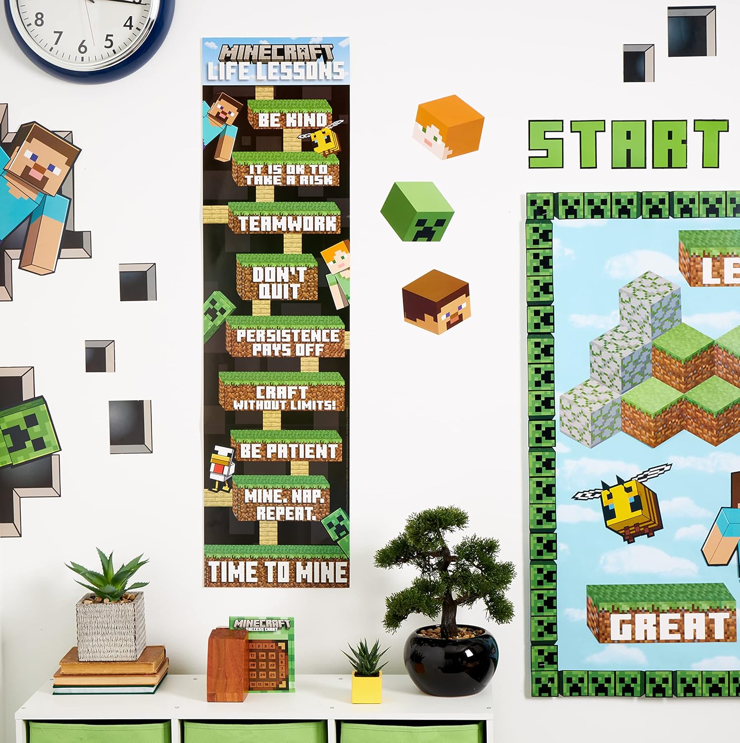 Eureka Minecraft Life Lessons Vertical Classroom Banner