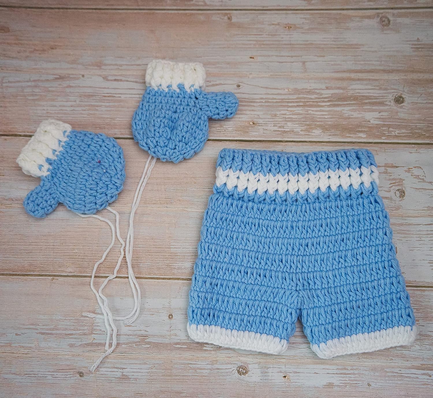 Newborn Baby Photography Prop Set Crochet Gloves and Pants