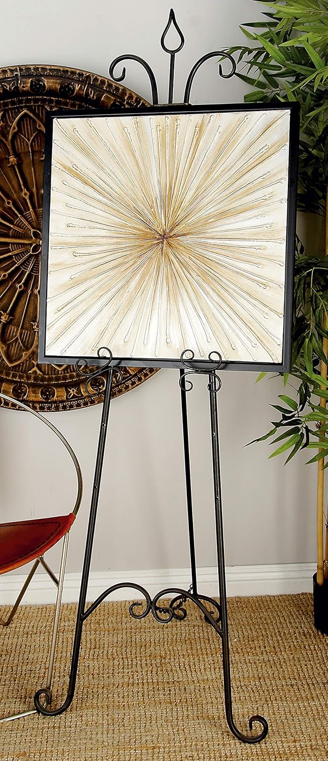 Deco 79 Black Metal Scroll Easel Display Stand