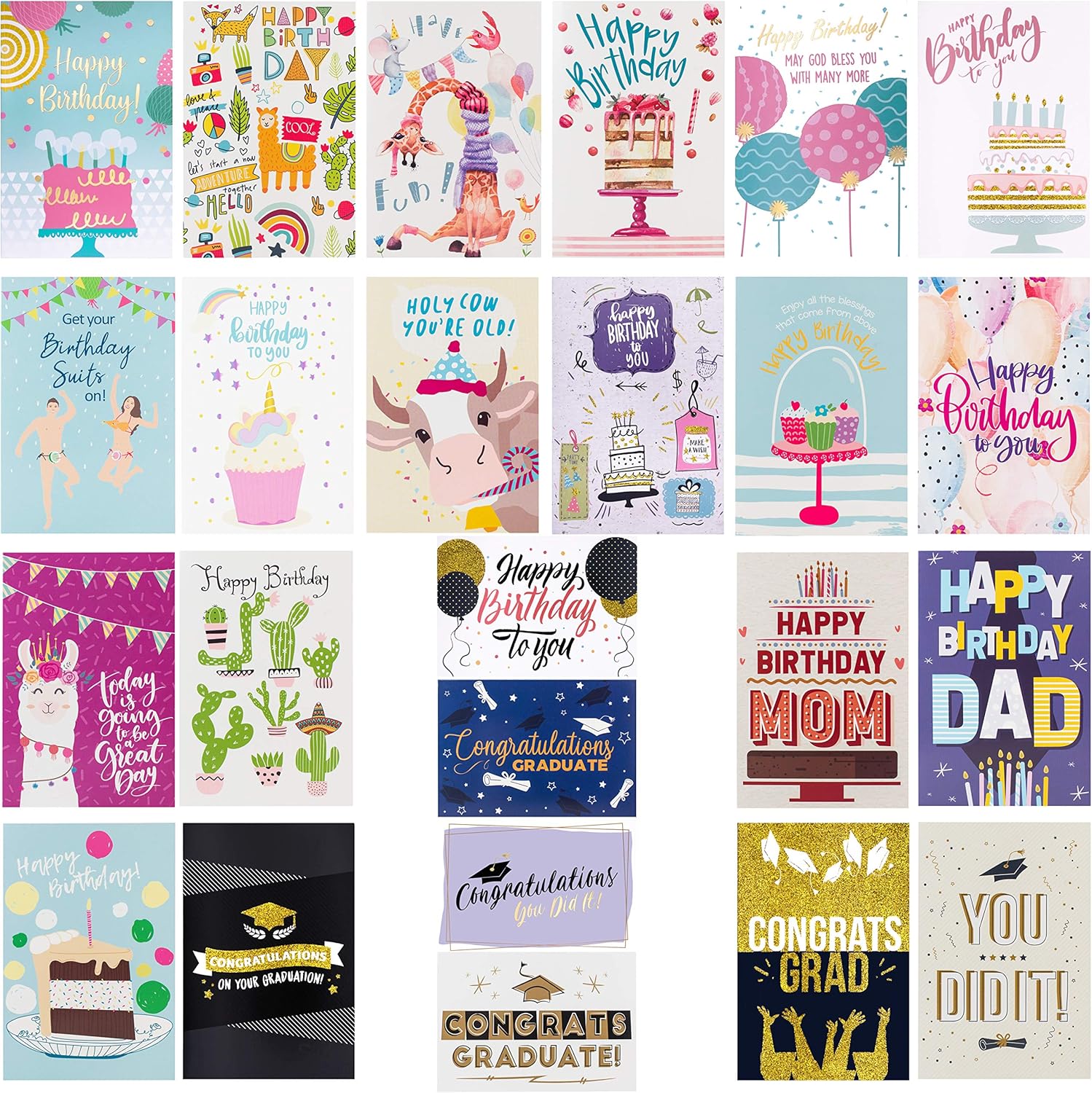 100 All Occasion Greeting Cards with Organizer Box