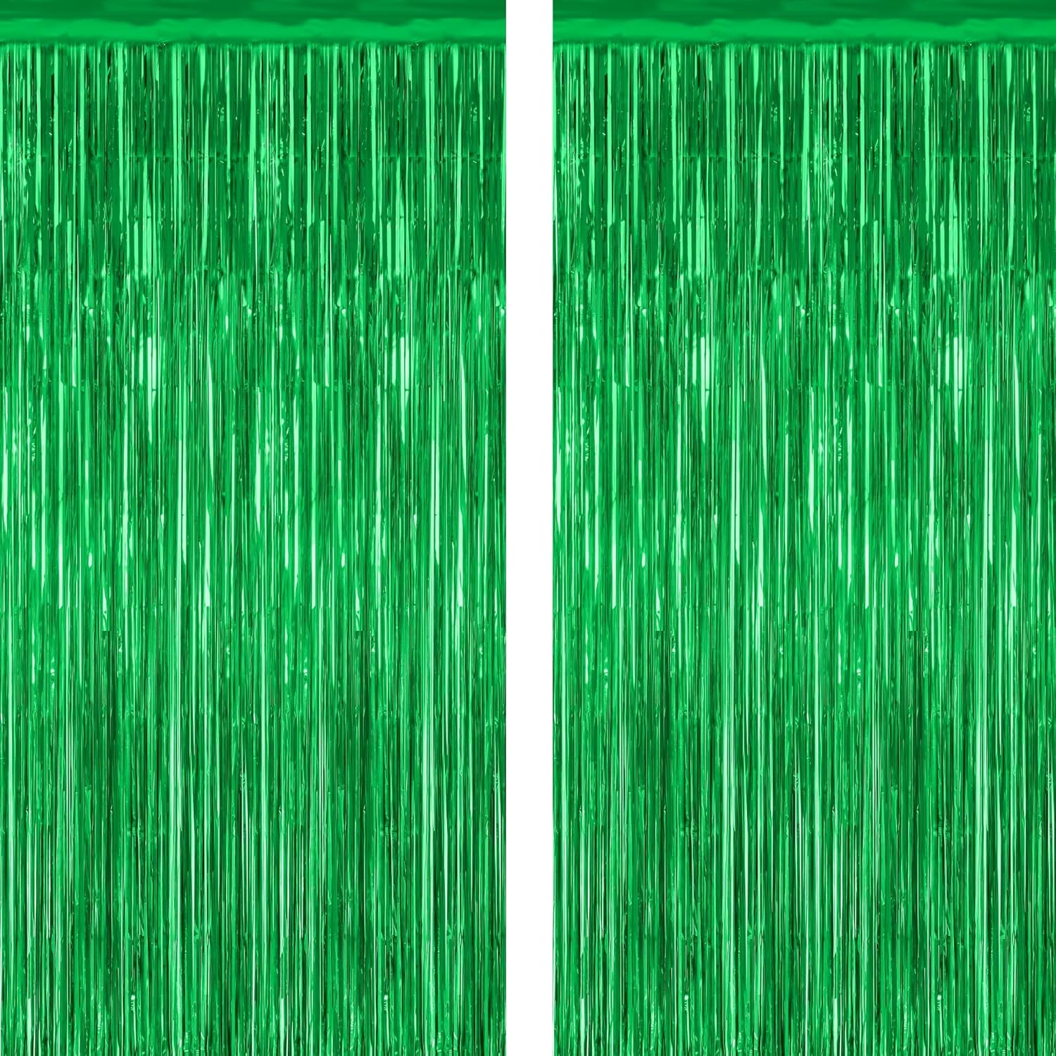 2 Pack Tinsel Backdrop Green Party Decor