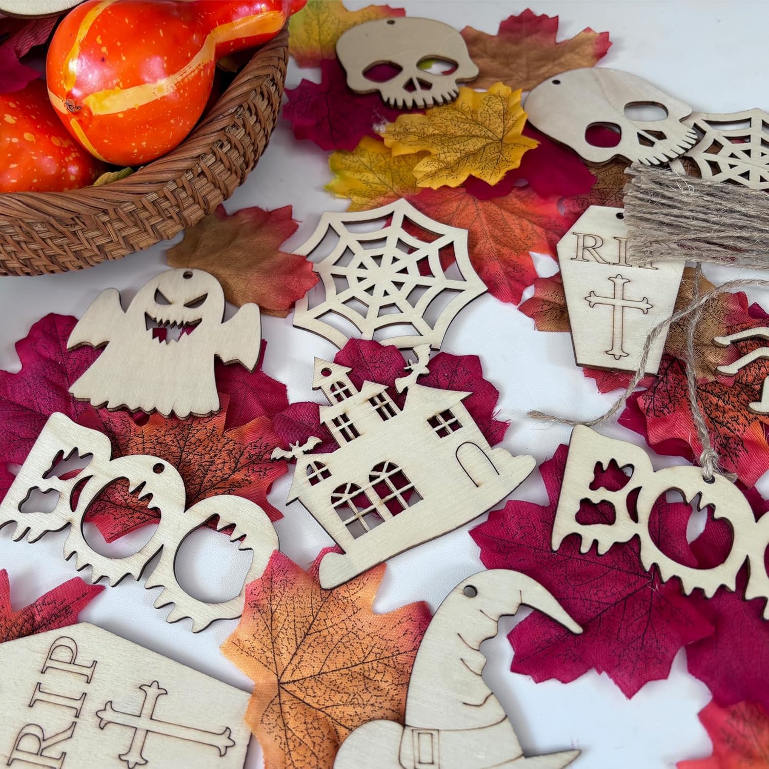 60PCS Unfinished Wooden Cutouts for Kids DIY