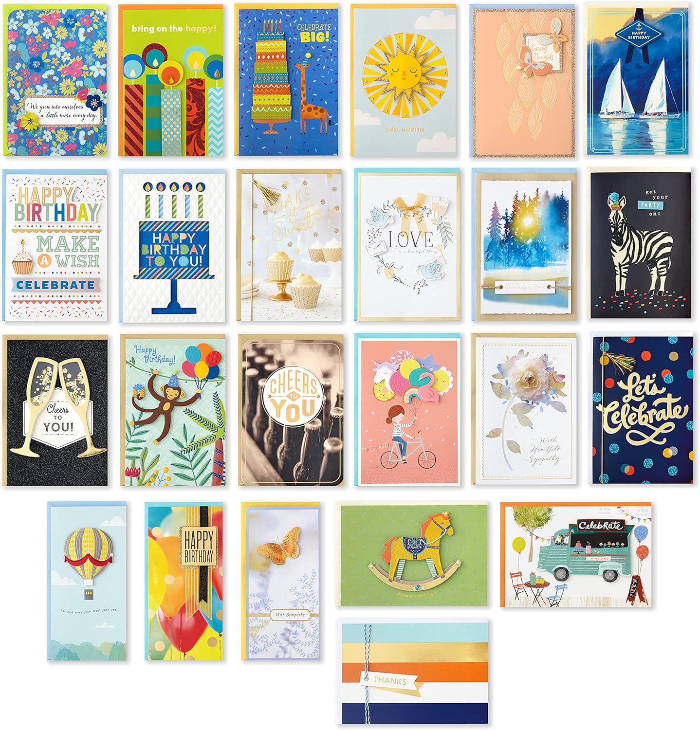 Hallmark 24 Handmade Assorted Greeting Cards Herringbone Pattern