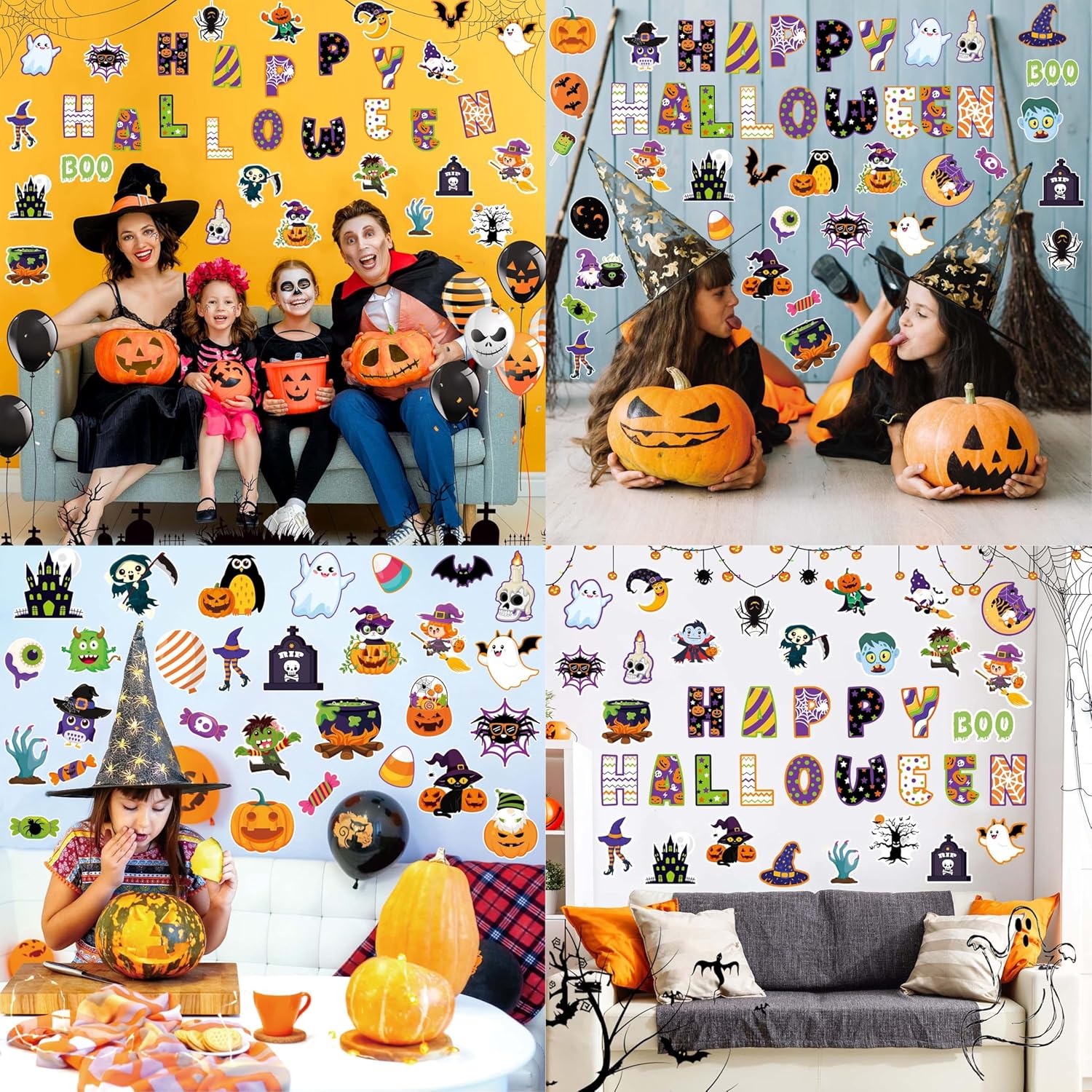 81 Pcs Halloween Bulletin Board Decor Set with Border