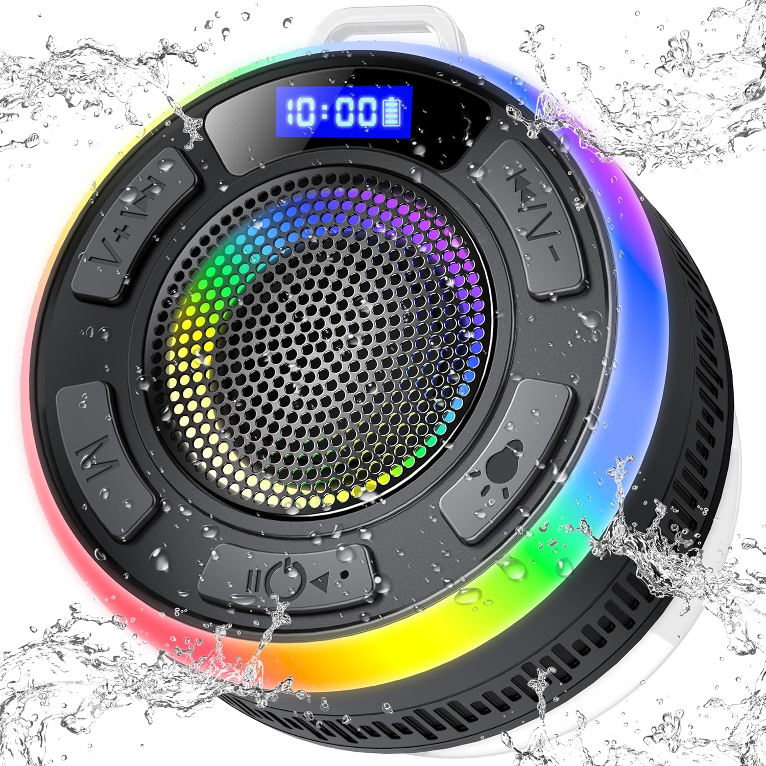 Bluetooth Shower Speaker with IP7 Waterproof and LED Lights