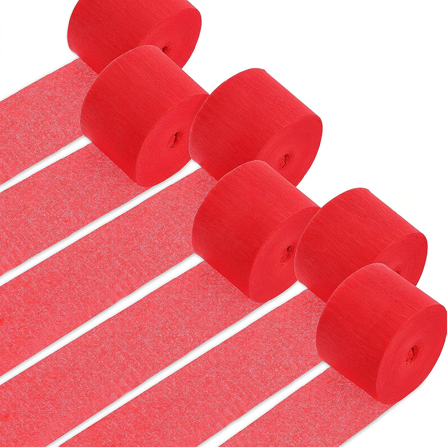 Cobee Crepe Paper Streamers 6 Rolls Red