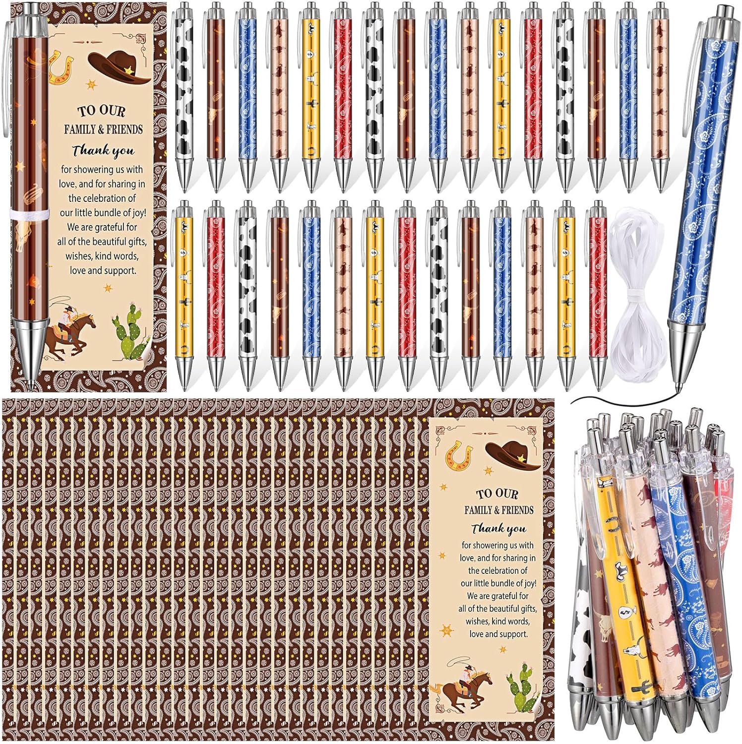 100 Pcs Cowboy Theme Baby Shower Favors Party Supplies