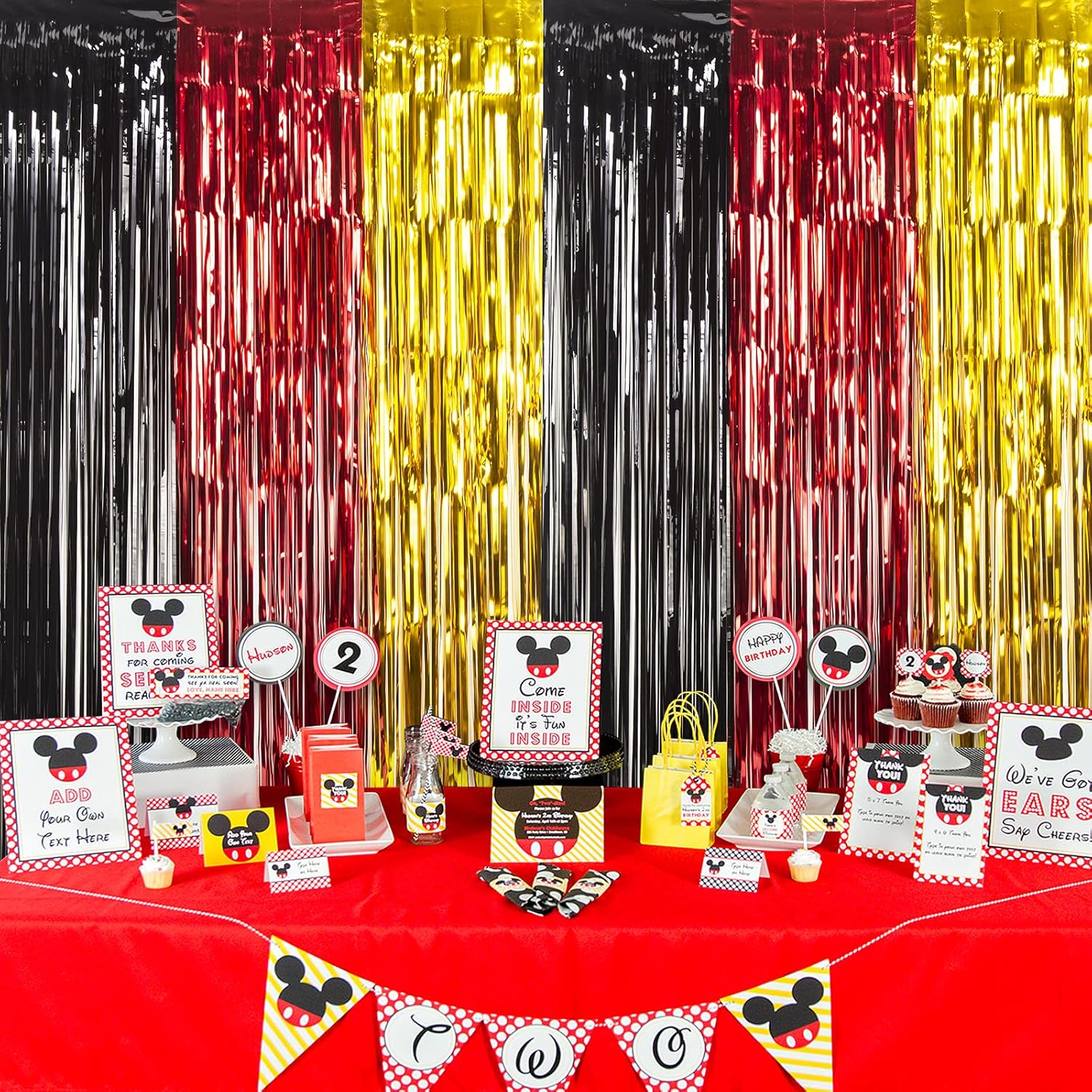 LOLStar 3 Pack Cartoon Mouse Birthday Decor Backdrop