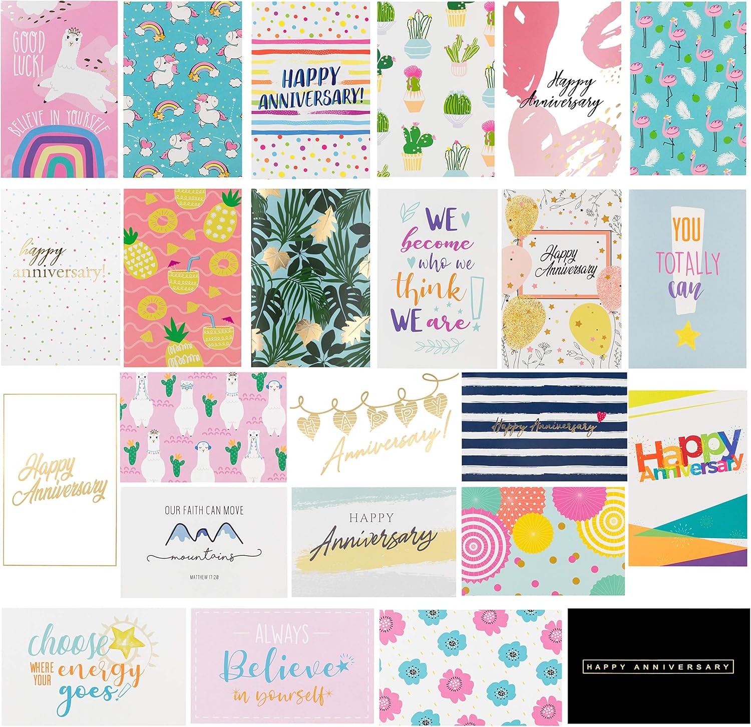 100 All Occasion Greeting Cards with Organizer Box