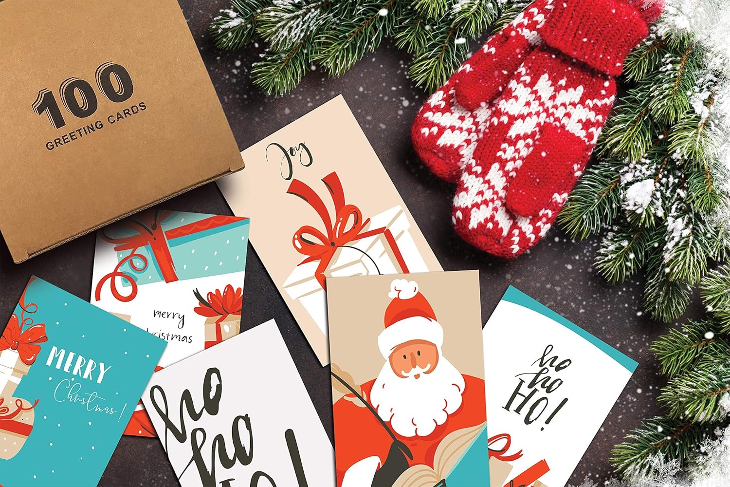 Better Office Products Christmas Greeting Card Set 100 Pack