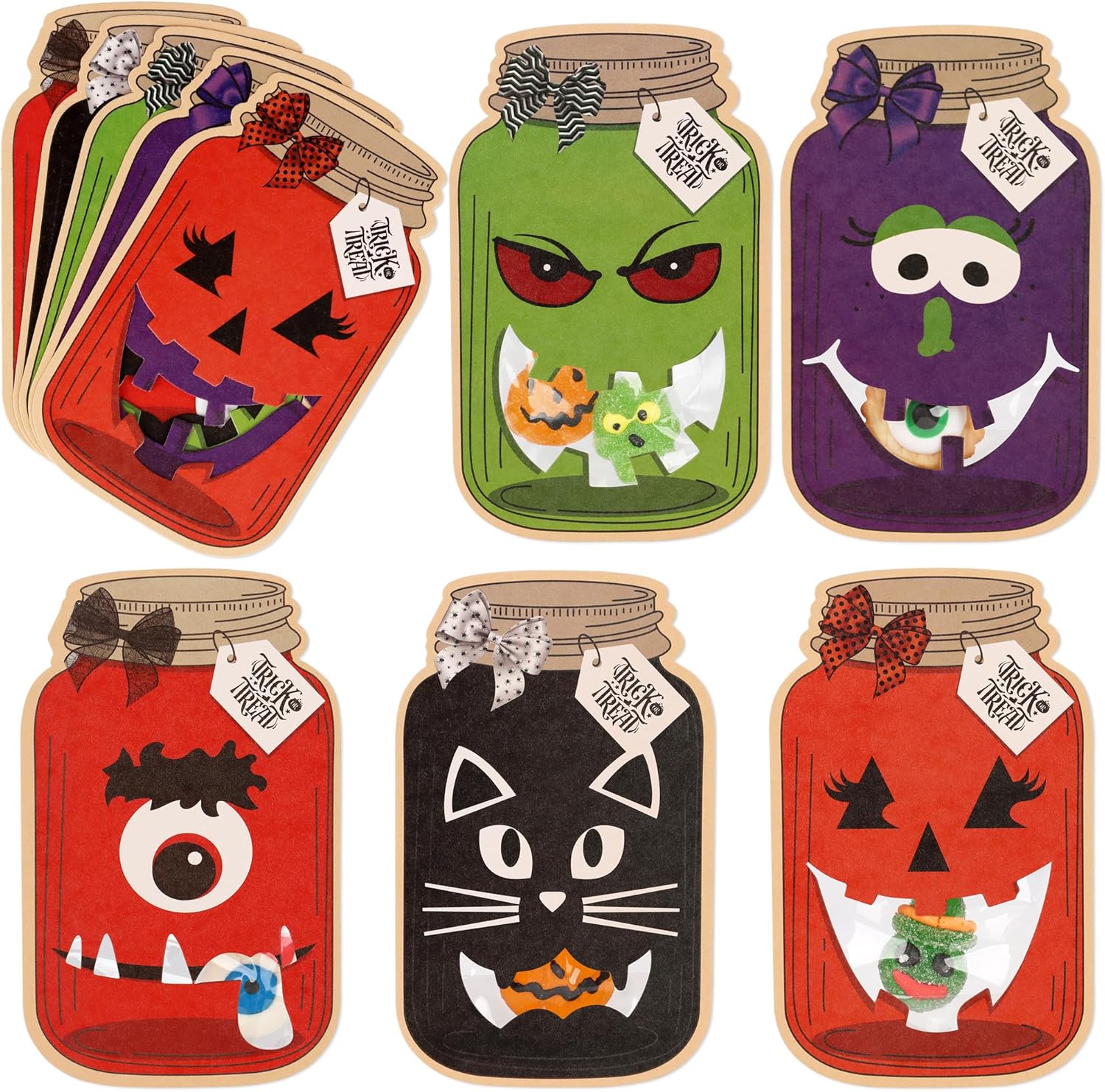 Giiffu 50 Halloween Party Favor Set with Treat Bags
