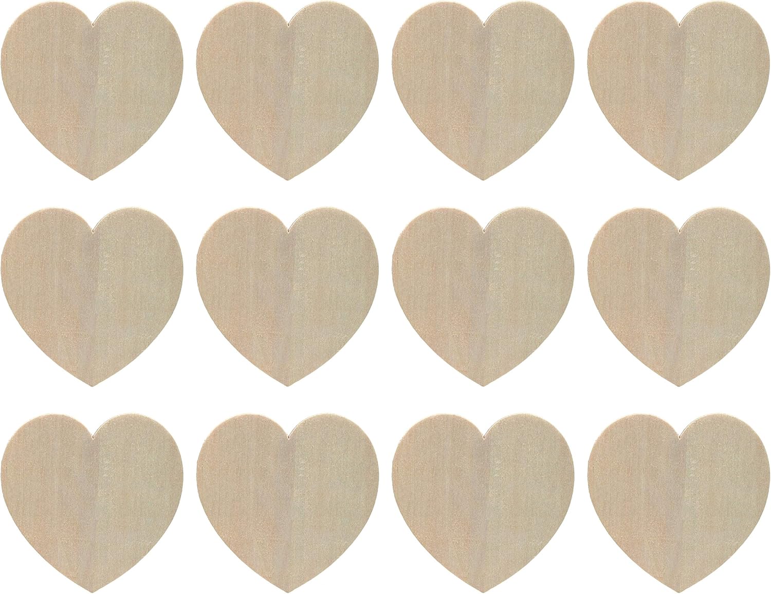 Creative Hobbies Unfinished Wood Heart Cutouts 35 Inch Wide 12 Pack