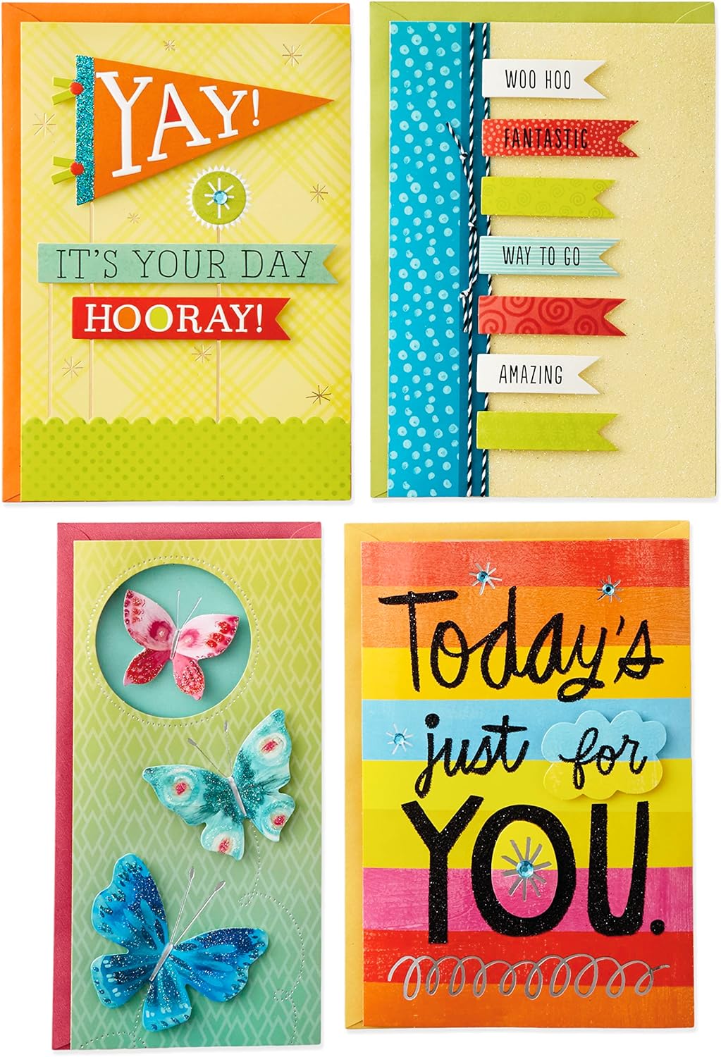 Hallmark Assorted Greeting Cards Set with Organizer Pack of 24