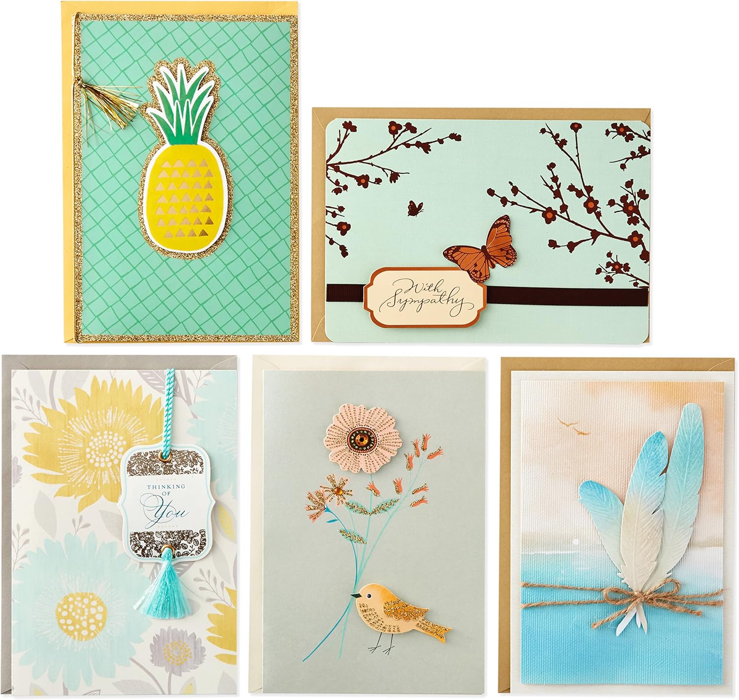 Hallmark Assorted Greeting Cards Set with Organizer Pack of 24