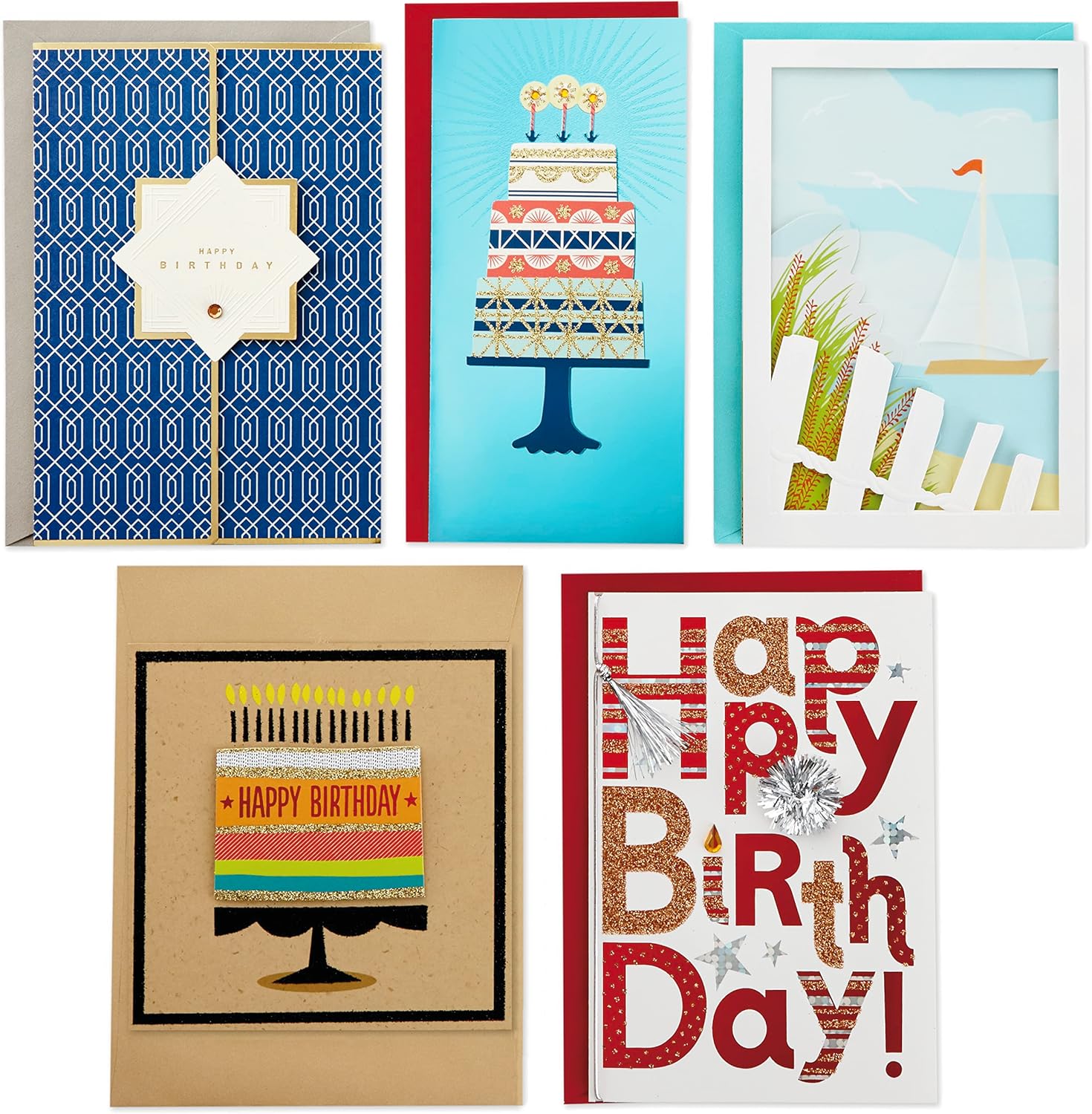 Hallmark Assorted Greeting Cards Set with Organizer Pack of 24