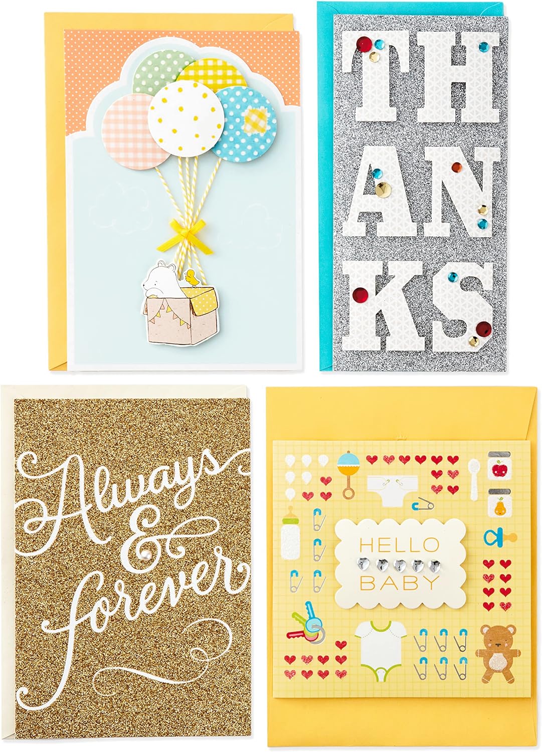Hallmark Assorted Greeting Cards Set with Organizer Pack of 24